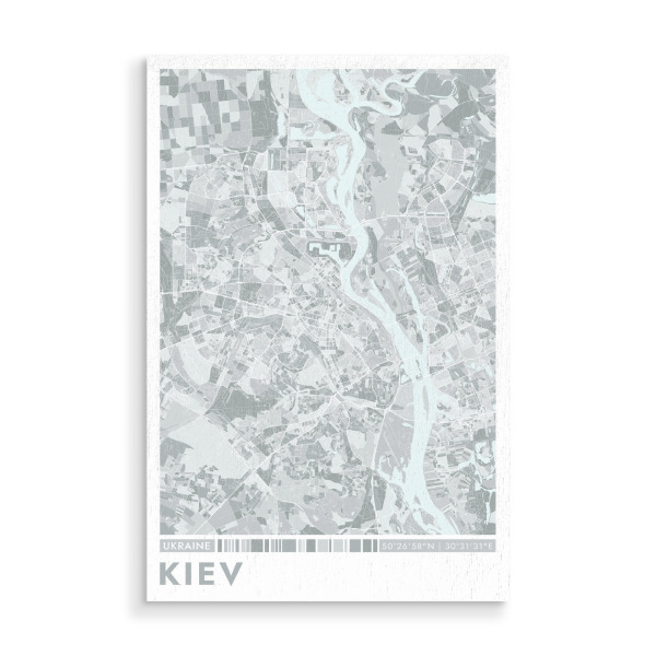 Holzbild "City Kiew Color Map" artboxONE - Städte / Weitere,Kartografie