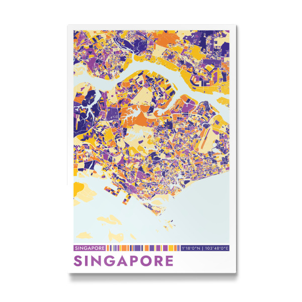 Galerie-Print "Stadt Singapore Colormap" 75x50 cm artboxONE