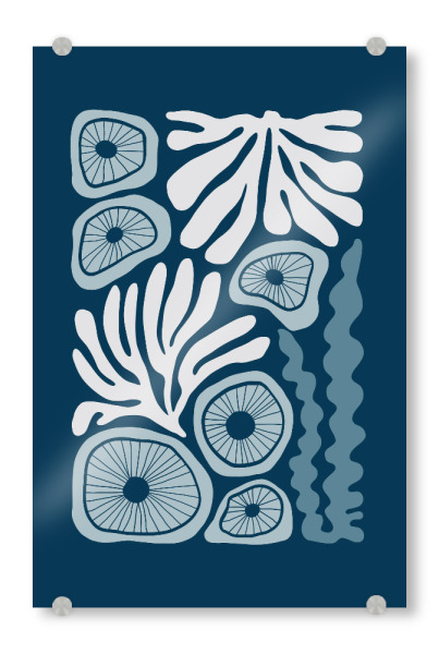 Acrylglasbild "Meeresbotanik dunkel" artboxONE - Natur,Für Kinder,Abstrakt,Reise / Strand und Meer