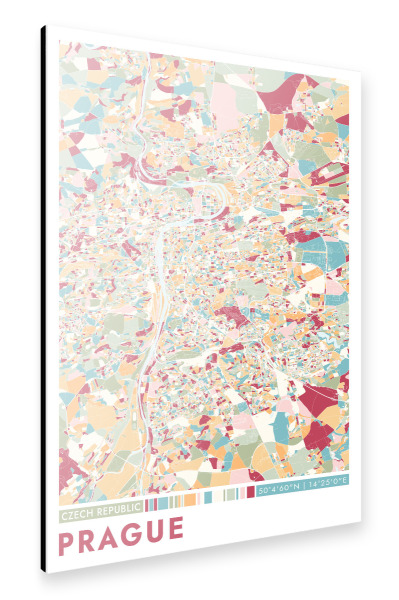 Alu-Dibond "Colormap Prag" 75x50 cm artboxONE