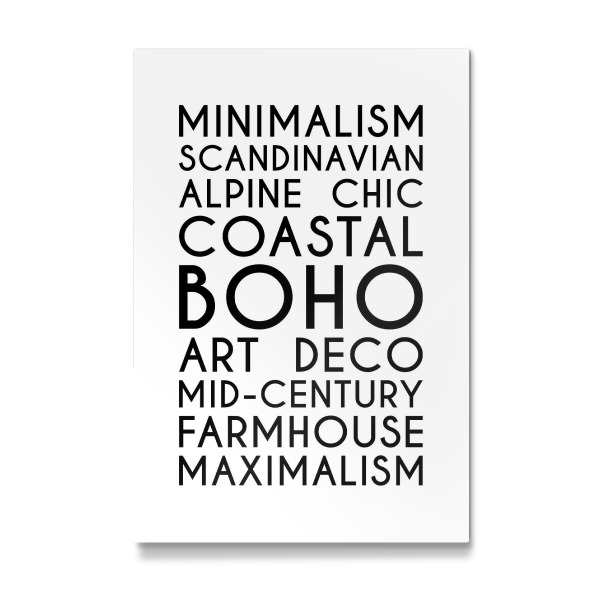 Galerie-Print "Inneneinrichtungsstile Typografie" 30x20 cm artboxONE
