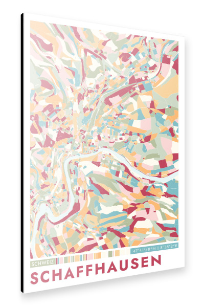 Alu-Dibond "Colormap Schaffhausen" 75x50 cm artboxONE