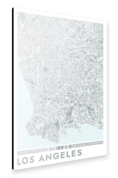 Alu-Dibond "City Los Angeles Color Map" 75x50 cm artboxONE