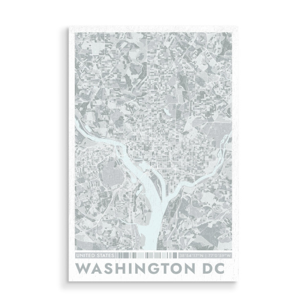 Holzbild "City Washington DC Color Map" artboxONE - Städte / Washington,Kartografie