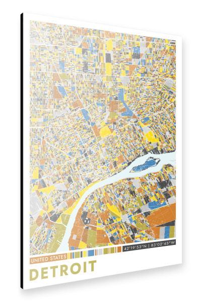 Alu-Dibond "Detroit Color" 75x50 cm artboxONE