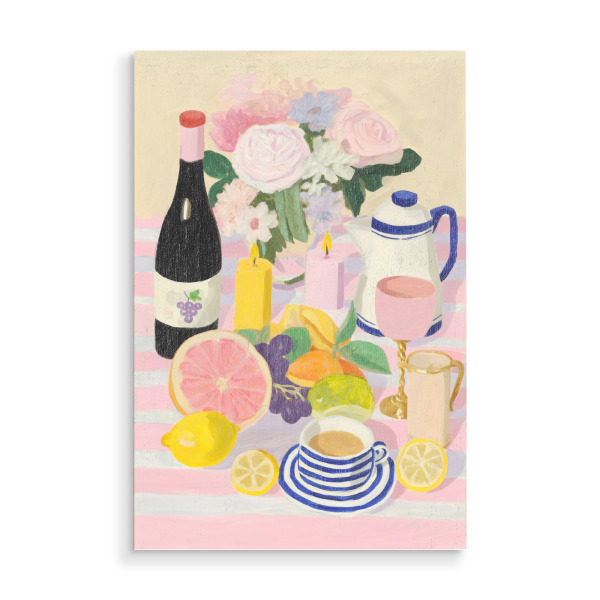Holzbild "Wein und Zitrusfrüchte" artboxONE - Natur,Essen & Trinken / Obst & Gemüse