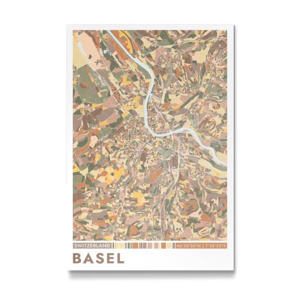 Galerie-Print "Basel Farb Stadtplan" 30x20 cm artboxONE