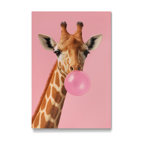 Galerie-Print "Rosa Kaugummi-Giraffe" 75x50 cm artboxONE