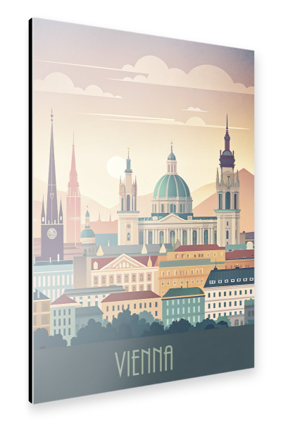 Alu-Dibond "Die Skyline von Wien" 30x20 cm artboxONE