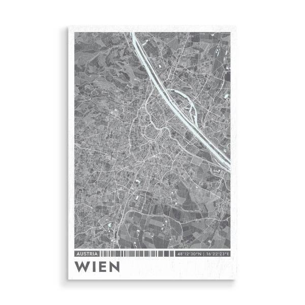 Holzbild "Wien Color Map" artboxONE - Städte / Wien,Kartografie