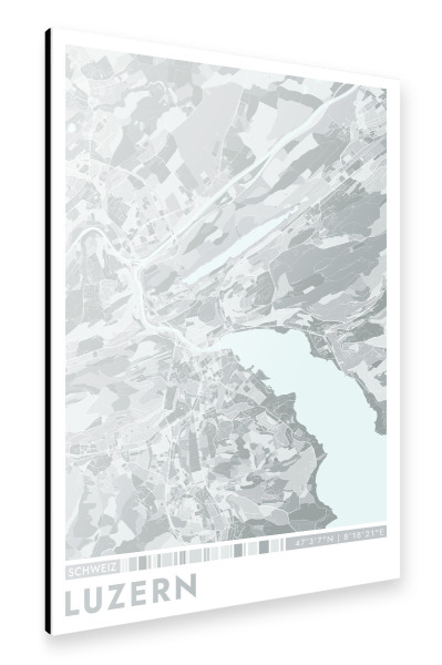 Alu-Dibond "City Luzern Color Map" 75x50 cm artboxONE