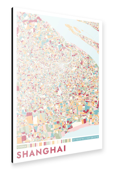 Alu-Dibond "Colormap Shanghai" 30x20 cm artboxONE
