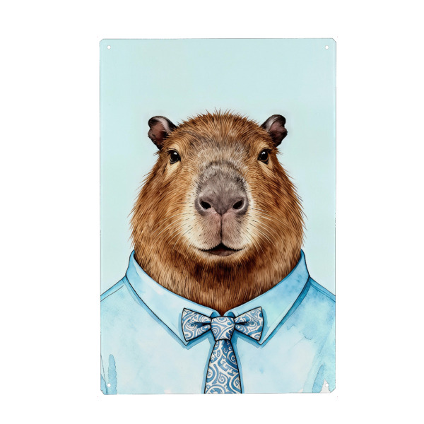 Metall Poster "Wunderlicher Capybara" artboxONE - Tiere,Lustig