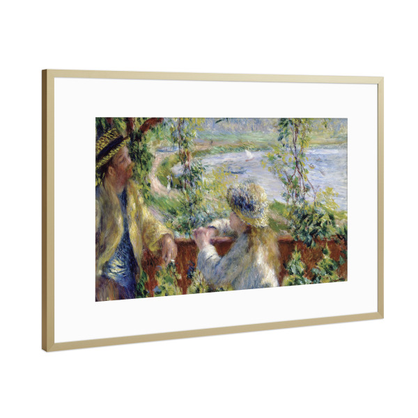 Poster mit Rahmen Gold "Am Wasser von Renoir" artboxONE - Menschen,Für Mama,Für Papa