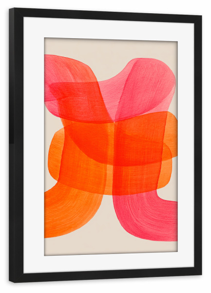 Poster mit Rahmen schwarz "Linien Schwung Pink" artboxONE - Natur,Abstrakt,Geometrie