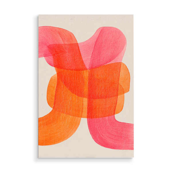 Holzbild "Linien Schwung Pink" artboxONE - Natur,Abstrakt,Geometrie