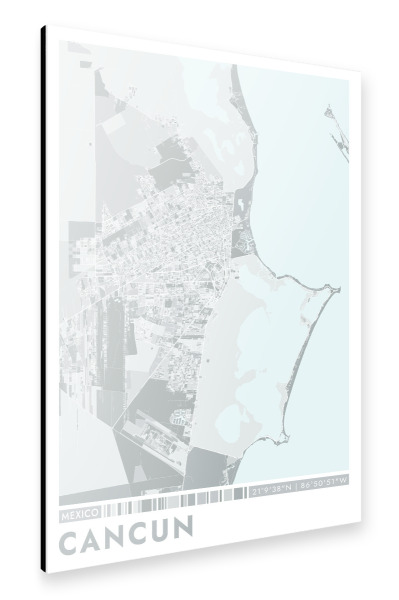 Alu-Dibond "Stadt Cancun Colormap" 75x50 cm artboxONE