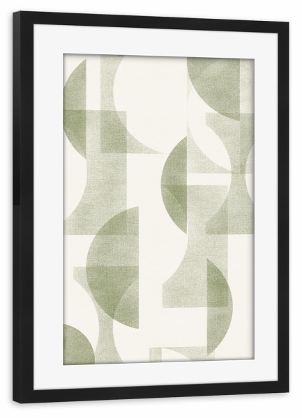 Poster mit Rahmen schwarz "Geometrische Olive" artboxONE - Abstrakt,Geometrie