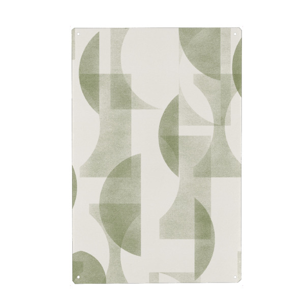 Holzbild "Geometrische Olive" artboxONE - Abstrakt,Geometrie - Geometrisch,Formen,Strukturiert,Weich,Ausgewogen,Balance,Abstrakte kunst,Minimal,Scandi