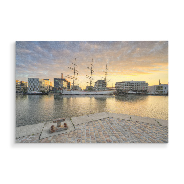 Holzbild "Segelschiff in Bremerhaven" artboxONE - Städte,Reise,Architektur