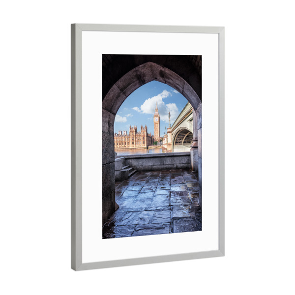Poster mit Rahmen Silber "Westminster" artboxONE - Städte / London,Reise,Architektur