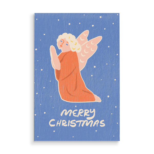 Holzbild "Happy Christmas (53)" artboxONE - Für Kinder,Weihnachten,Für Mama - Engel,Illustration,Merry,Christmas,Weihnachten
