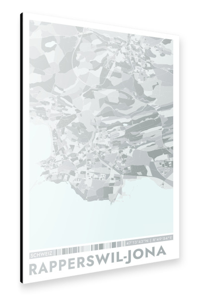 Alu-Dibond "City Rapperswil-Jona Color Map" 75x50 cm artboxONE