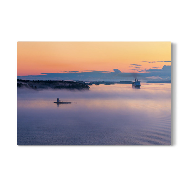Galerie-Print "Fährschiff im Nebel" 75x50 cm artboxONE