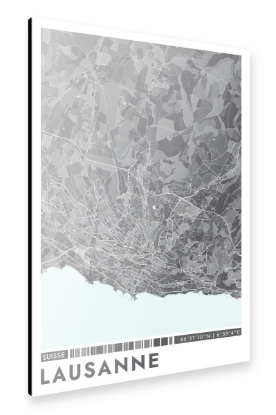 Alu-Dibond "Lausanne City Color" 75x50 cm artboxONE