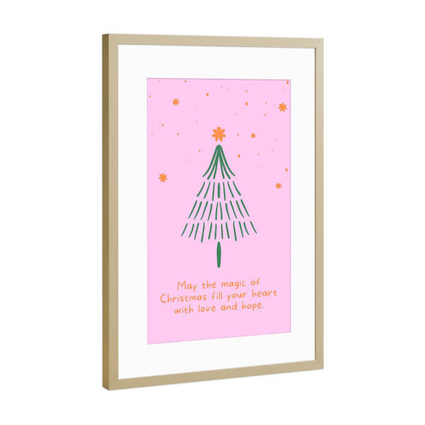 Poster mit Rahmen Gold "Möge der Zauber von Weihnachten" artboxONE - Liebe,Weihnachten