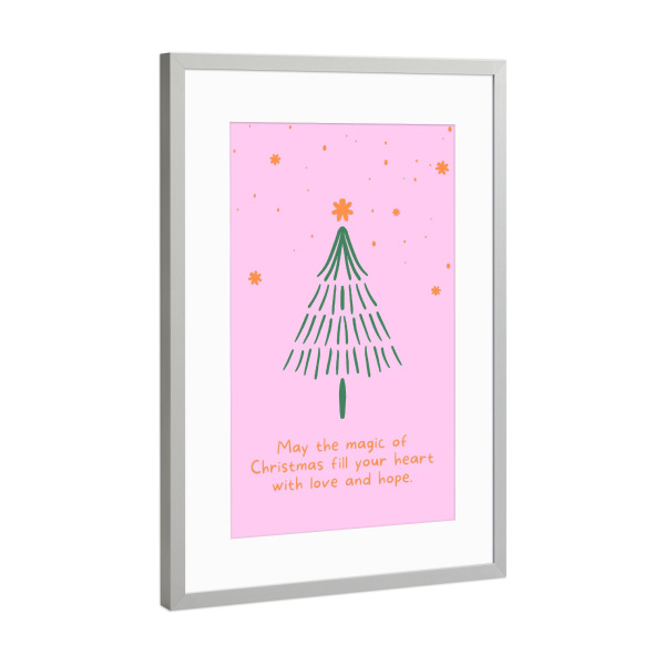 Poster mit Rahmen Silber "Möge der Zauber von Weihnachten" artboxONE - Liebe,Weihnachten