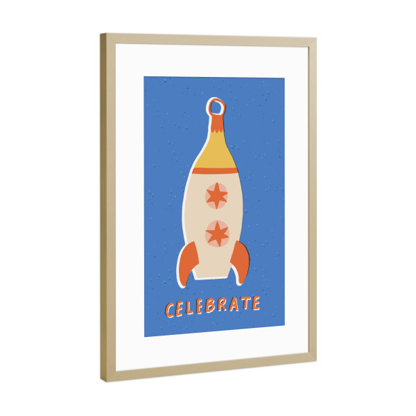 Poster mit Rahmen Gold "Happy Christmas (65)" artboxONE - Für Kinder,Weihnachten,Für Mama