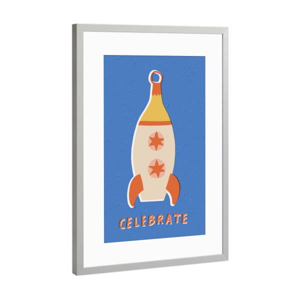 Poster mit Rahmen Silber "Happy Christmas (65)" artboxONE - Für Kinder,Weihnachten,Für Mama