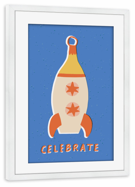 Poster mit Rahmen weiß "Happy Christmas (65)" artboxONE - Für Kinder,Weihnachten,Für Mama