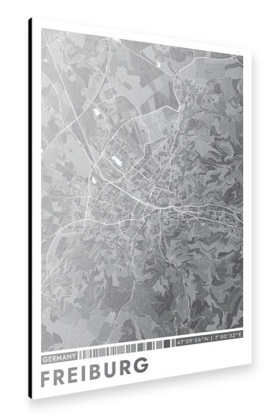 Alu-Dibond "Freiburg City Color" 75x50 cm artboxONE
