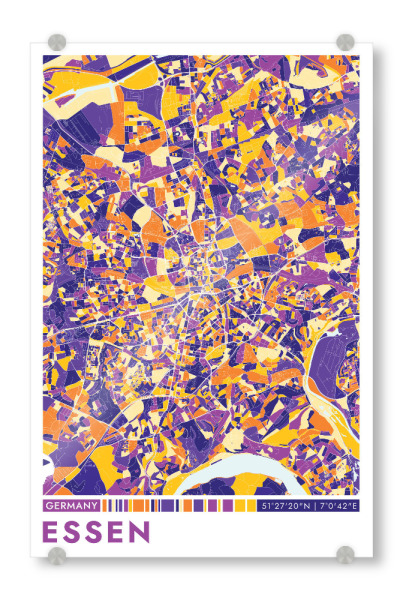Acrylglasbild "Essen Color" artboxONE - Städte / Weitere,Kartografie