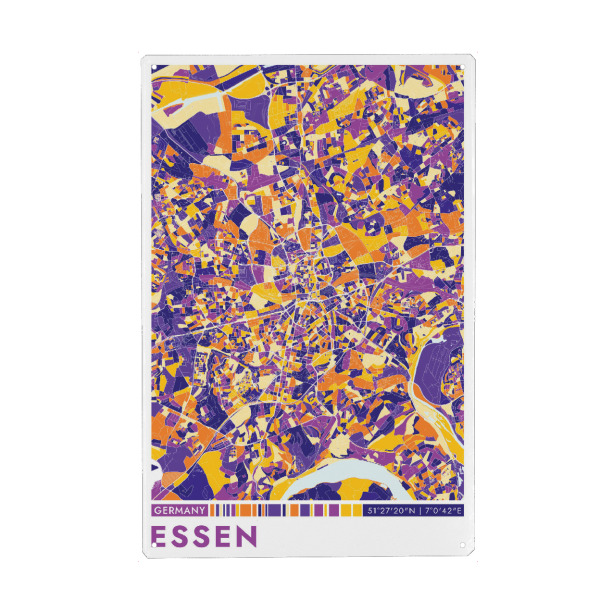 Holzbild "Essen Color" artboxONE - Städte / Weitere,Kartografie