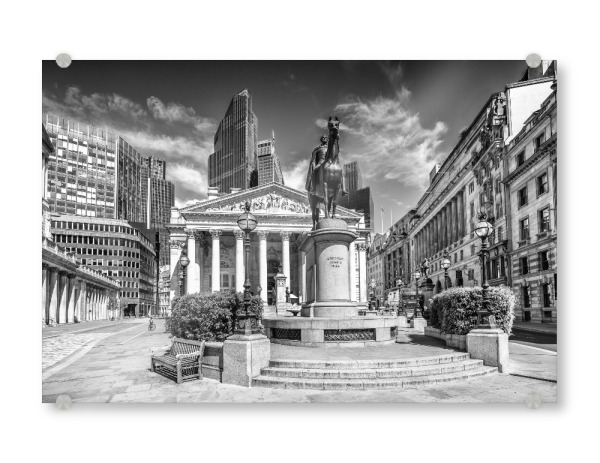 Acrylglasbild "Royal Exchange London" artboxONE - Städte / London,Schwarzweiß,Architektur