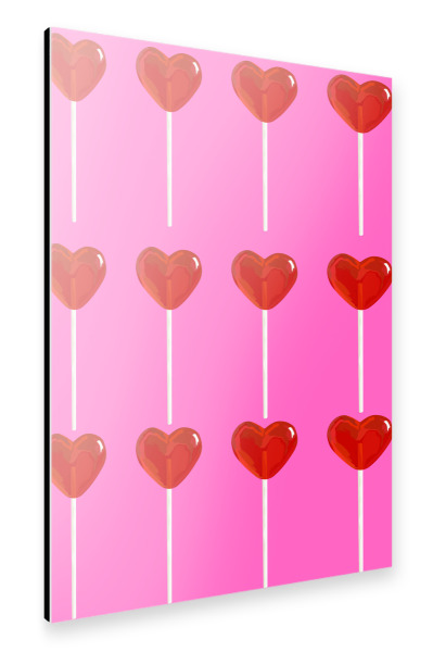 Alu-Dibond "Heart Candy Lollipop Art" 75x50 cm artboxONE