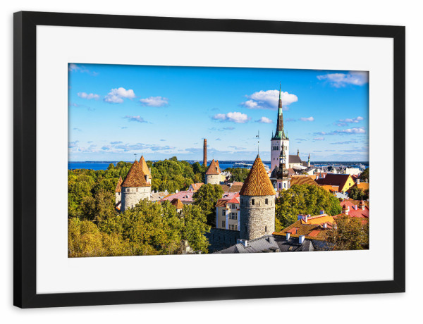 Poster mit Rahmen schwarz "Tallinn Altstadt" artboxONE - Reise,Architektur,Reise / Länder