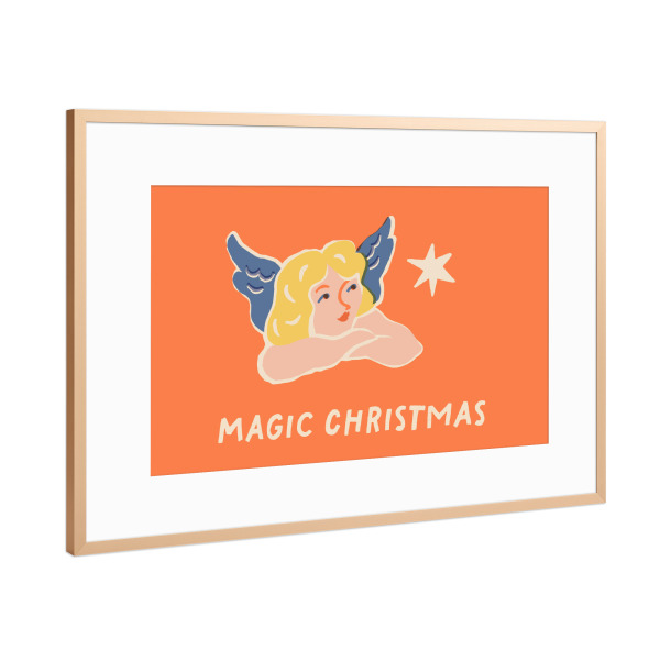 Poster mit Rahmen Kupfer "Happy Christmas (71)" artboxONE - Für Kinder,Weihnachten,Für Mama