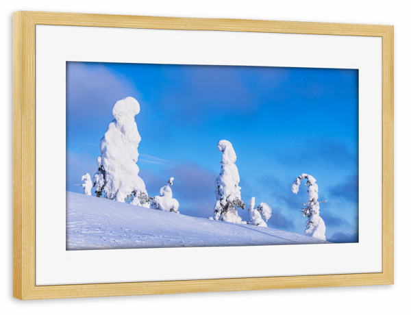 Poster mit Rahmen kiefer "Ruka im Winter" artboxONE - Natur,Reise,Reise / Länder