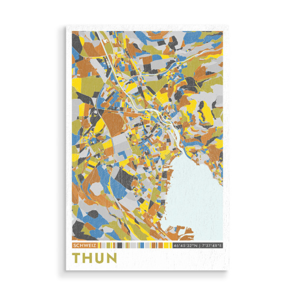 Holzbild "Thun Color" artboxONE - Städte / Weitere,Kartografie
