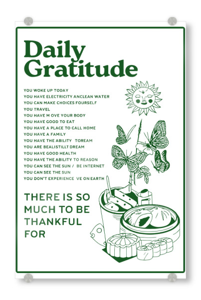 Acrylglasbild "Daily Gratitude List" artboxONE - Typografie