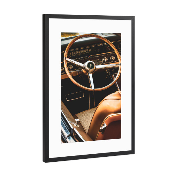 Poster mit Rahmen Schwarz (Metallic) "Oldtimer Pontiac" artboxONE - Film,Automobile,Männer