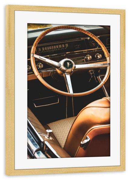 Poster mit Rahmen kiefer "Oldtimer Pontiac" artboxONE - Film,Automobile,Männer