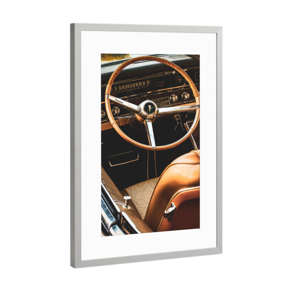 Poster mit Rahmen Silber "Oldtimer Pontiac" artboxONE - Film,Automobile,Männer