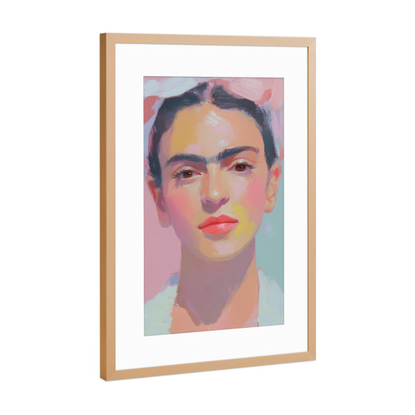 Poster mit Rahmen Kupfer "Fridas Pastell Leichtigkeit" artboxONE - Abstrakt,Menschen,Fashion