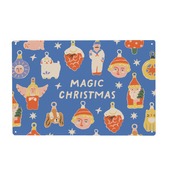 Holzbild "Happy Christmas (67)" artboxONE - Für Kinder,Weihnachten,Für Mama - Weihnachten,Christmas,Magic,Illustration,Pastell