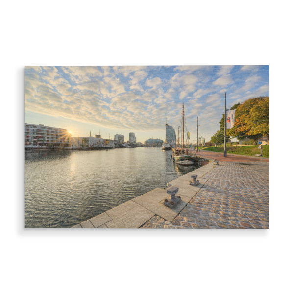 Holzbild "Bremerhaven am Morgen" artboxONE - Städte,Reise,Architektur